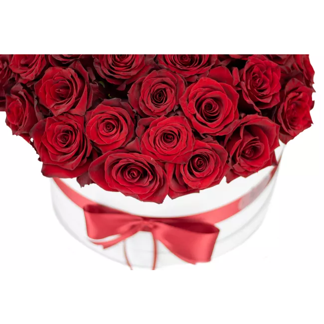 Box of red roses